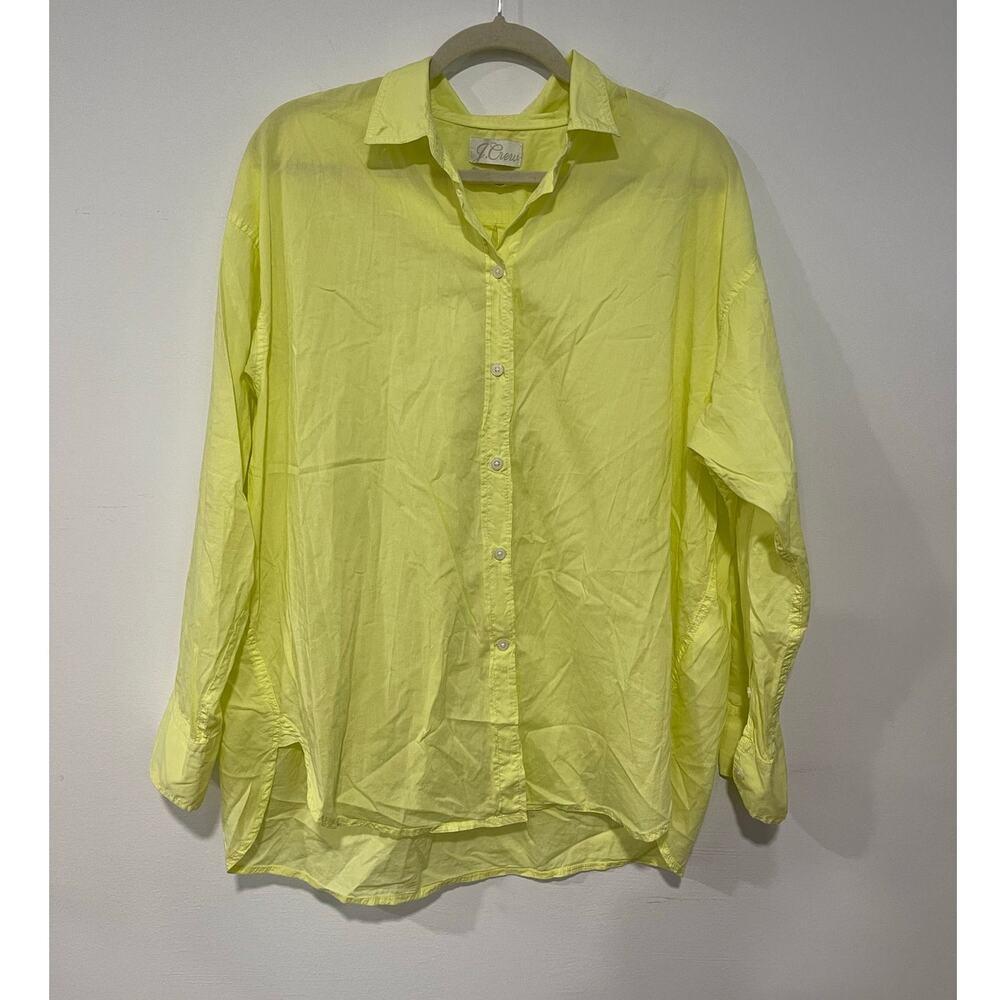 J.Crew Neon Yellow Oversized Long Sleeve Button Down 100% Cotton
